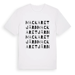 Mackaretjärn ordlek t-shirt – ekologisk bomull t-shirt från PinShirt