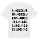 White t-shirt med Magdeburg ordlek t-shirt