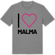 Mid Heather Gray t-shirt med Jag älskar Malma t-shirt stort tryck
