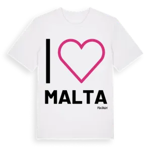 Jag älskar Malta t-shirt stort tryck – ekologisk bomull t-shirt från Pinshirt