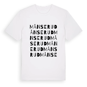 Månserud ordlek t-shirt – ekologisk bomull t-shirt från PinShirt