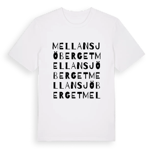 Mellansjöberget ordlek t-shirt – ekologisk bomull t-shirt från PinShirt