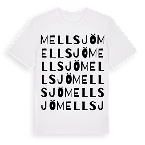 Mellsjö ordlek t-shirt – ekologisk bomull t-shirt från PinShirt