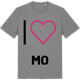 Mid Heather Gray t-shirt med Jag älskar Mo t-shirt stort tryck