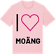 Pink Cotton t-shirt med Jag älskar Moäng t-shirt stort tryck