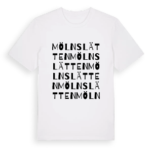 Mölnslätten ordlek t-shirt – ekologisk bomull t-shirt från PinShirt