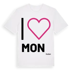 Jag älskar Mon t-shirt stort tryck – ekologisk bomull t-shirt från Pinshirt