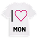 White t-shirt med Jag älskar Mon t-shirt stort tryck