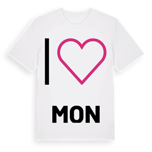 Jag älskar Mon t-shirt stort tryck – ekologisk bomull t-shirt från PinShirt