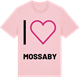 Pink Cotton t-shirt med Jag älskar Mossaby t-shirt stort tryck