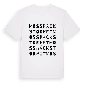 Mossbäckstorpet ordlek t-shirt – ekologisk bomull t-shirt från PinShirt