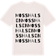 Vintage White t-shirt med Mosshalsen ordlek t-shirt