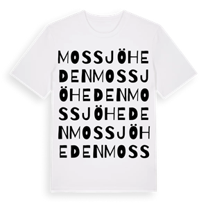 Mossjöheden ordlek t-shirt – ekologisk bomull t-shirt från PinShirt