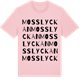 Pink Cotton t-shirt med Mosslyckan ordlek t-shirt