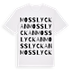 White t-shirt med Mosslyckan ordlek t-shirt