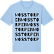 Blue Soul t-shirt med Mosstorpen ordlek t-shirt
