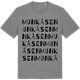 Mid Heather Gray t-shirt med Munkåsen ordlek t-shirt