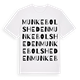 White t-shirt med Munkebolsheden ordlek t-shirt