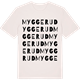 Vintage White t-shirt med Myggerud ordlek t-shirt