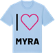 Blue Soul t-shirt med Jag älskar Myra t-shirt stort tryck