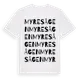 White t-shirt med Myresågen ordlek t-shirt