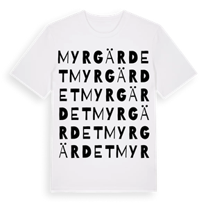 Myrgärdet ordlek t-shirt – ekologisk bomull t-shirt från Pinshirt
