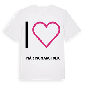 Jag älskar När Ingmarsfolk t-shirt stort tryck – ekologisk bomull t-shirt från PinShirt