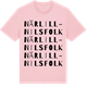 Pink Cotton t-shirt med När Lill-Nilsfolk ordlek t-shirt