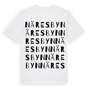 Näresbyn ordlek t-shirt – ekologisk bomull t-shirt från PinShirt