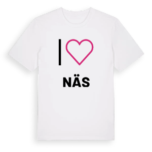 Jag älskar Näs t-shirt stort tryck – ekologisk bomull t-shirt från PinShirt