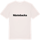 Vintage White t-shirt med Nästebacka fetstil t-shirt