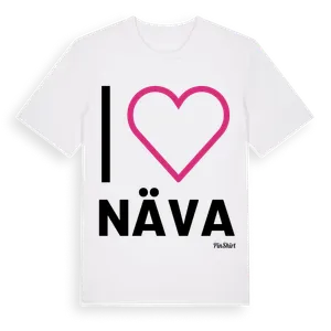 Jag älskar Näva t-shirt stort tryck – ekologisk bomull t-shirt från Pinshirt