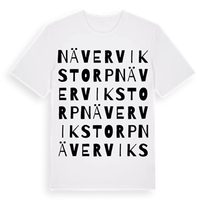 Nävervikstorp ordlek t-shirt – ekologisk bomull t-shirt från Pinshirt