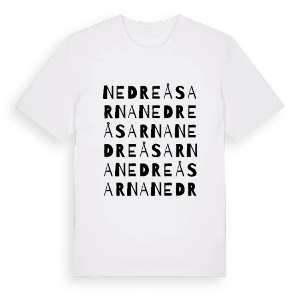 Nedre Åsarna ordlek t-shirt – ekologisk bomull t-shirt från PinShirt