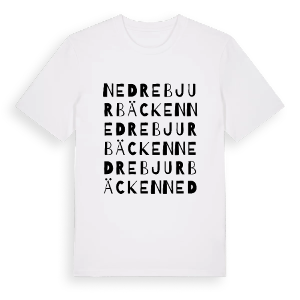 Nedre Bjurbäcken ordlek t-shirt – ekologisk bomull t-shirt från PinShirt