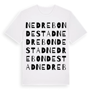 Nedre Bondestad ordlek t-shirt – ekologisk bomull t-shirt från PinShirt