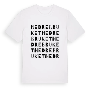 Nedre Bruket ordlek t-shirt – ekologisk bomull t-shirt från PinShirt