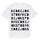 White t-shirt med Nedre Jonstorp ordlek t-shirt