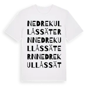 Nedre Kullåssätern ordlek t-shirt – ekologisk bomull t-shirt från Pinshirt