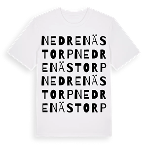 Nedre Nästorp ordlek t-shirt – ekologisk bomull t-shirt från Pinshirt