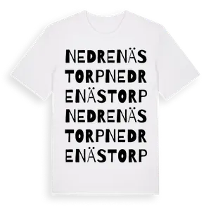 Nedre Nästorp ordlek t-shirt – ekologisk bomull t-shirt från Pinshirt
