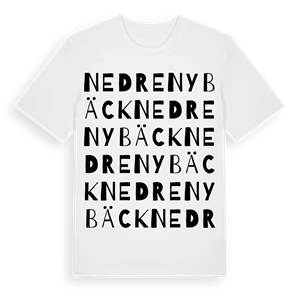 Nedre Nybäck ordlek t-shirt – ekologisk bomull t-shirt från PinShirt