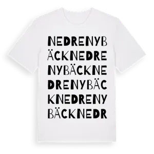 Nedre Nybäck ordlek t-shirt – ekologisk bomull t-shirt från Pinshirt