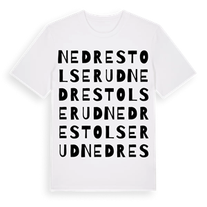 Nedre Stolserud ordlek t-shirt – ekologisk bomull t-shirt från PinShirt