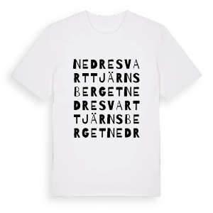 Nedre Svarttjärnsberget ordlek t-shirt – ekologisk bomull t-shirt från PinShirt