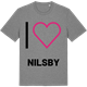 Mid Heather Gray t-shirt med Jag älskar Nilsby t-shirt stort tryck