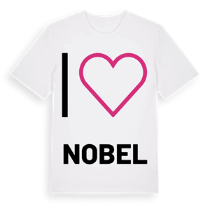 Jag älskar Nobel t-shirt stort tryck – ekologisk bomull t-shirt från PinShirt