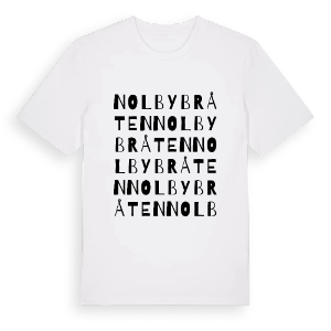 Nolbybråten ordlek t-shirt – ekologisk bomull t-shirt från PinShirt