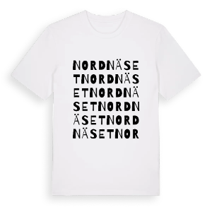 Nordnäset ordlek t-shirt – ekologisk bomull t-shirt från PinShirt