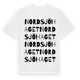White t-shirt med Nordsjöhaget ordlek t-shirt
